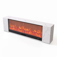 Modern Electric Fireplace TV Stand, 70-79 Inch, Sintered Stone