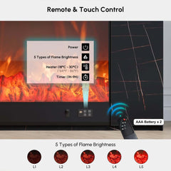 Modern Electric Fireplace TV Stand, 70-79 Inch, Sintered Stone