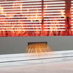 Modern Electric Fireplace TV Stand, 70-79 Inch, Sintered Stone