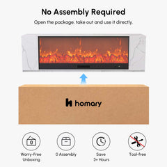 Modern Electric Fireplace TV Stand, 70-79 Inch, Sintered Stone