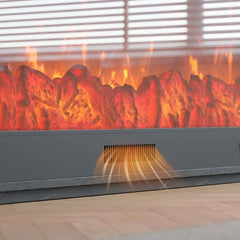 Modern Electric Fireplace TV Stand, 70-79 Inch, Sintered Stone