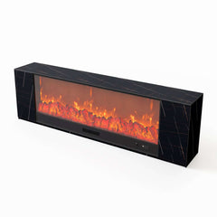 Modern Electric Fireplace TV Stand, 70-79 Inch, Sintered Stone