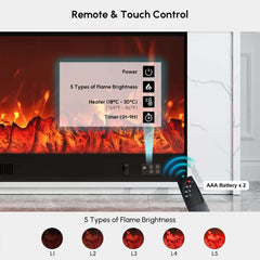 Modern Electric Fireplace TV Stand, 70-79 Inch, Sintered Stone