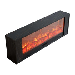 Modern Electric Fireplace TV Stand, 70-79 Inch, Sintered Stone