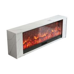 Modern Electric Fireplace TV Stand, 70-79 Inch, Sintered Stone