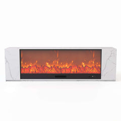 Modern Electric Fireplace TV Stand, 70-79 Inch, Sintered Stone