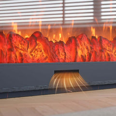 Modern Electric Fireplace TV Stand, 70-79 Inch, Sintered Stone