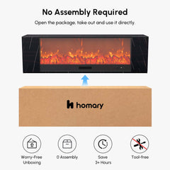 Modern Electric Fireplace TV Stand, 70-79 Inch, Sintered Stone