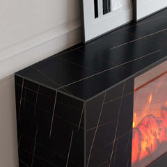 Modern Electric Fireplace TV Stand, 70-79 Inch, Sintered Stone