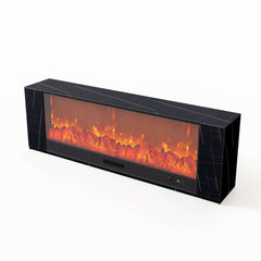 Modern Electric Fireplace TV Stand, 70-79 Inch, Sintered Stone