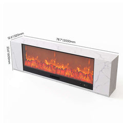 Modern Electric Fireplace TV Stand, 70-79 Inch, Sintered Stone Dimensions