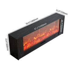 Modern Electric Fireplace TV Stand, 70-79 Inch, Sintered Stone Dimensions