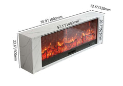 Modern Electric Fireplace TV Stand, 70-79 Inch, Sintered Stone Dimensions