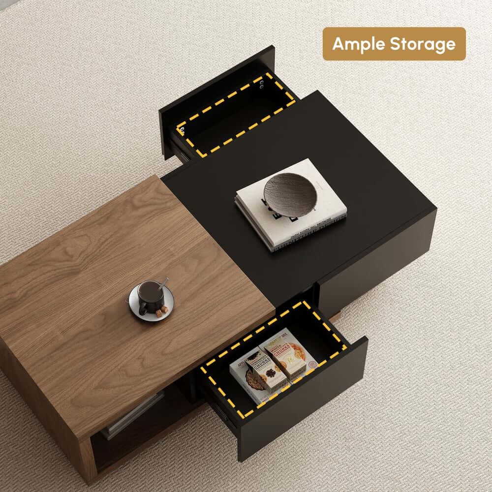 Modern Engineered Wood Coffee Table With Drawers