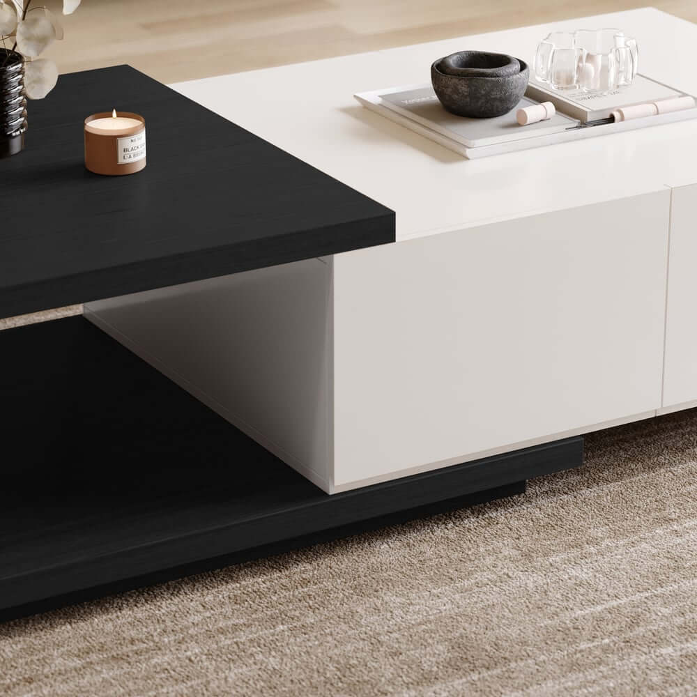 Modern Engineered Wood Coffee Table With Drawers
