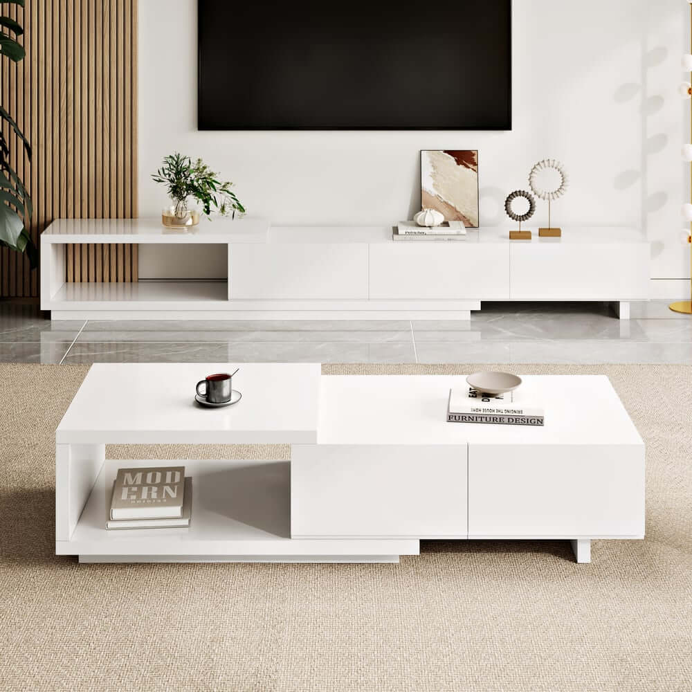 Modern Engineered Wood Coffee Table With Drawers