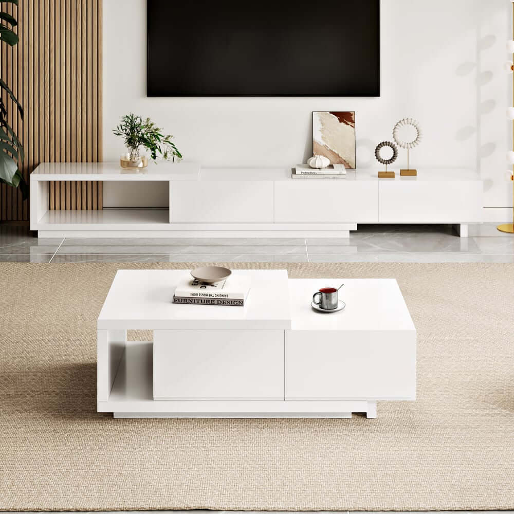 Modern Engineered Wood Coffee Table With Drawers