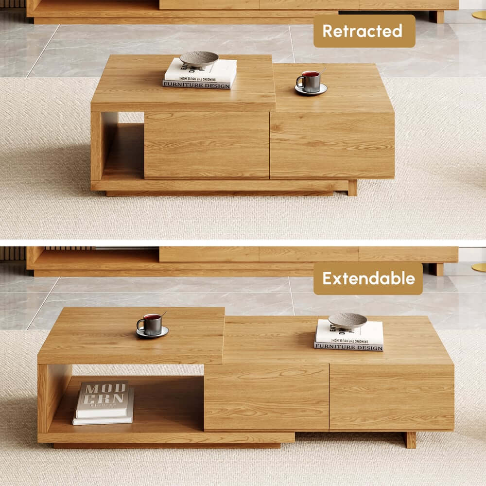 Modern Engineered Wood Coffee Table With Drawers