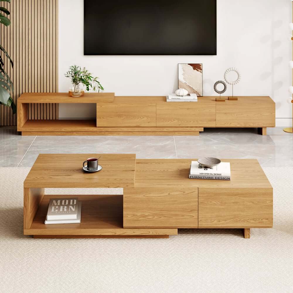 Modern Engineered Wood Coffee Table With Drawers