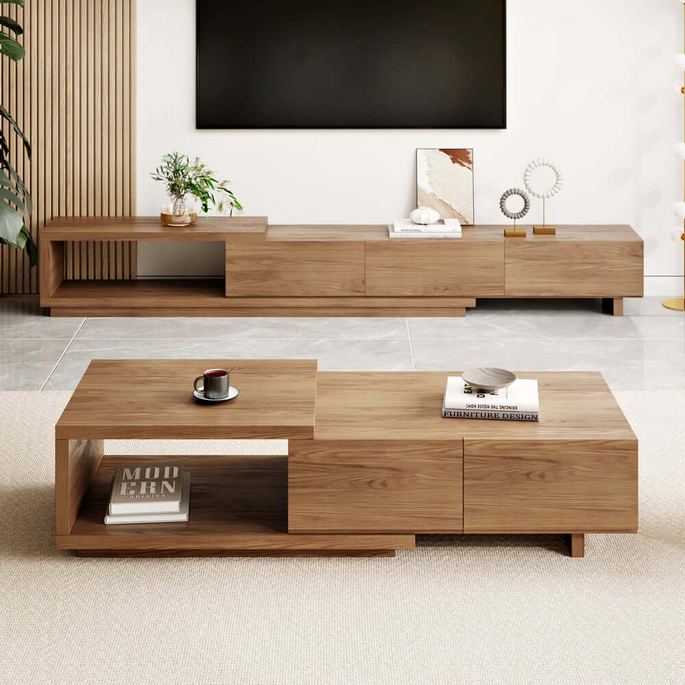 Modern Engineered Wood Coffee Table With Drawers