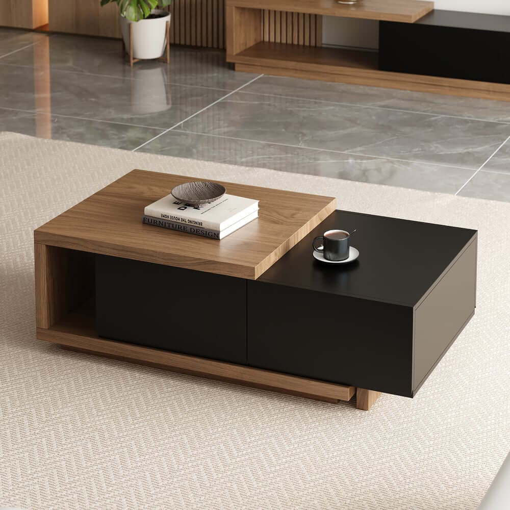 Modern Engineered Wood Coffee Table With Drawers