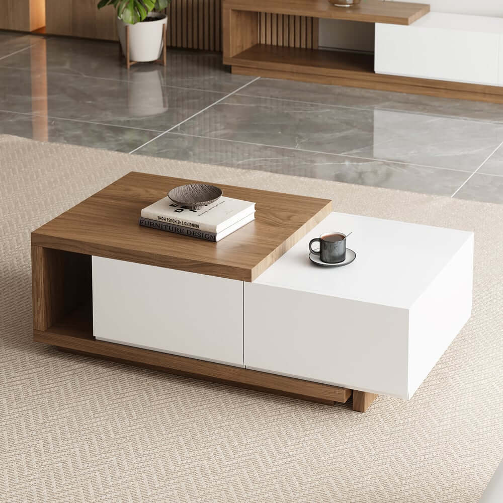 Modern Engineered Wood Coffee Table With Drawers