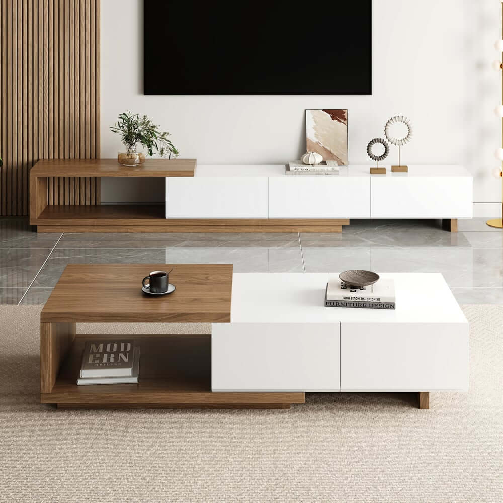 Modern Engineered Wood Coffee Table With Drawers