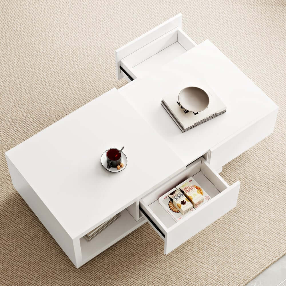 Modern Engineered Wood Coffee Table With Drawers