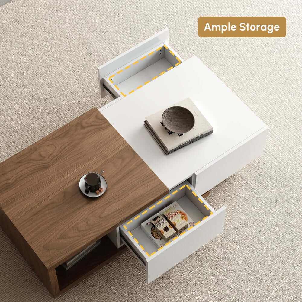 Modern Engineered Wood Coffee Table With Drawers