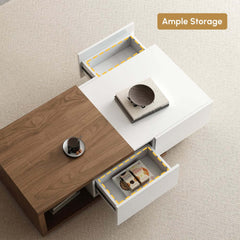 Modern Engineered Wood Coffee Table With Drawers