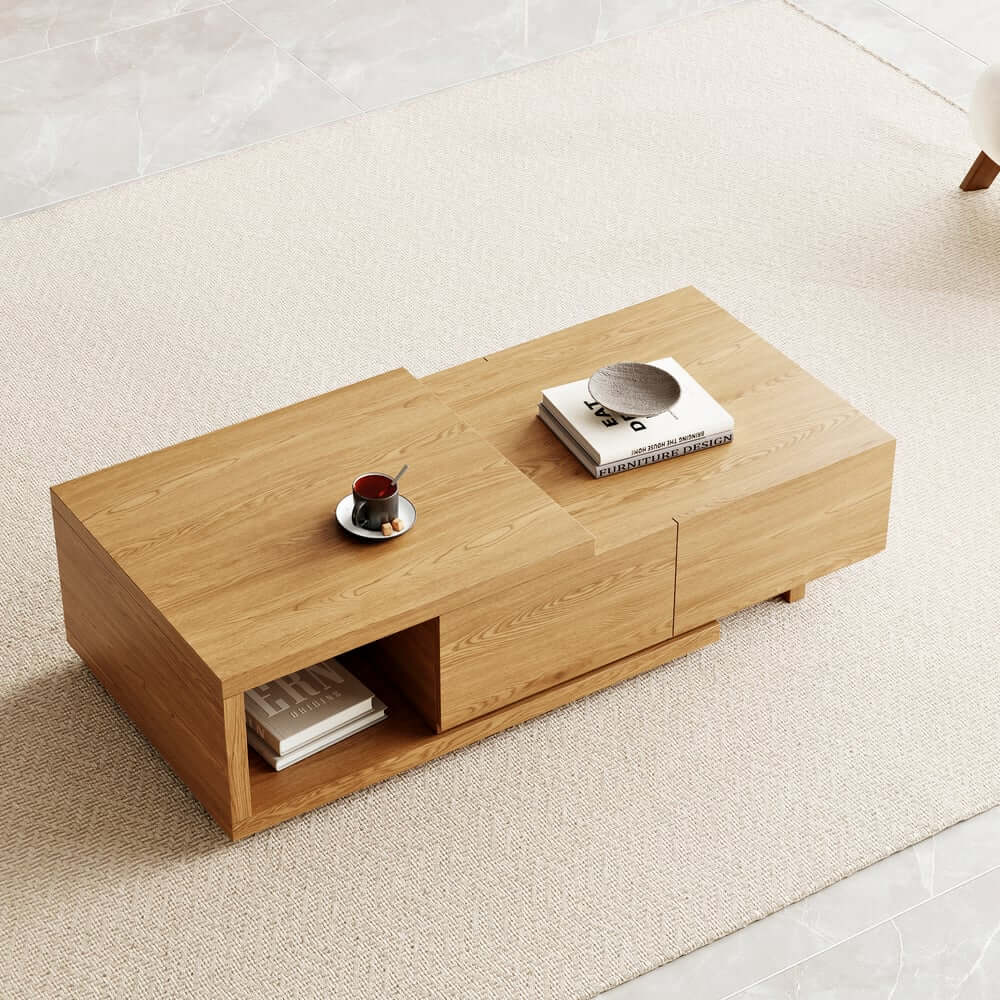 Modern Engineered Wood Coffee Table With Drawers