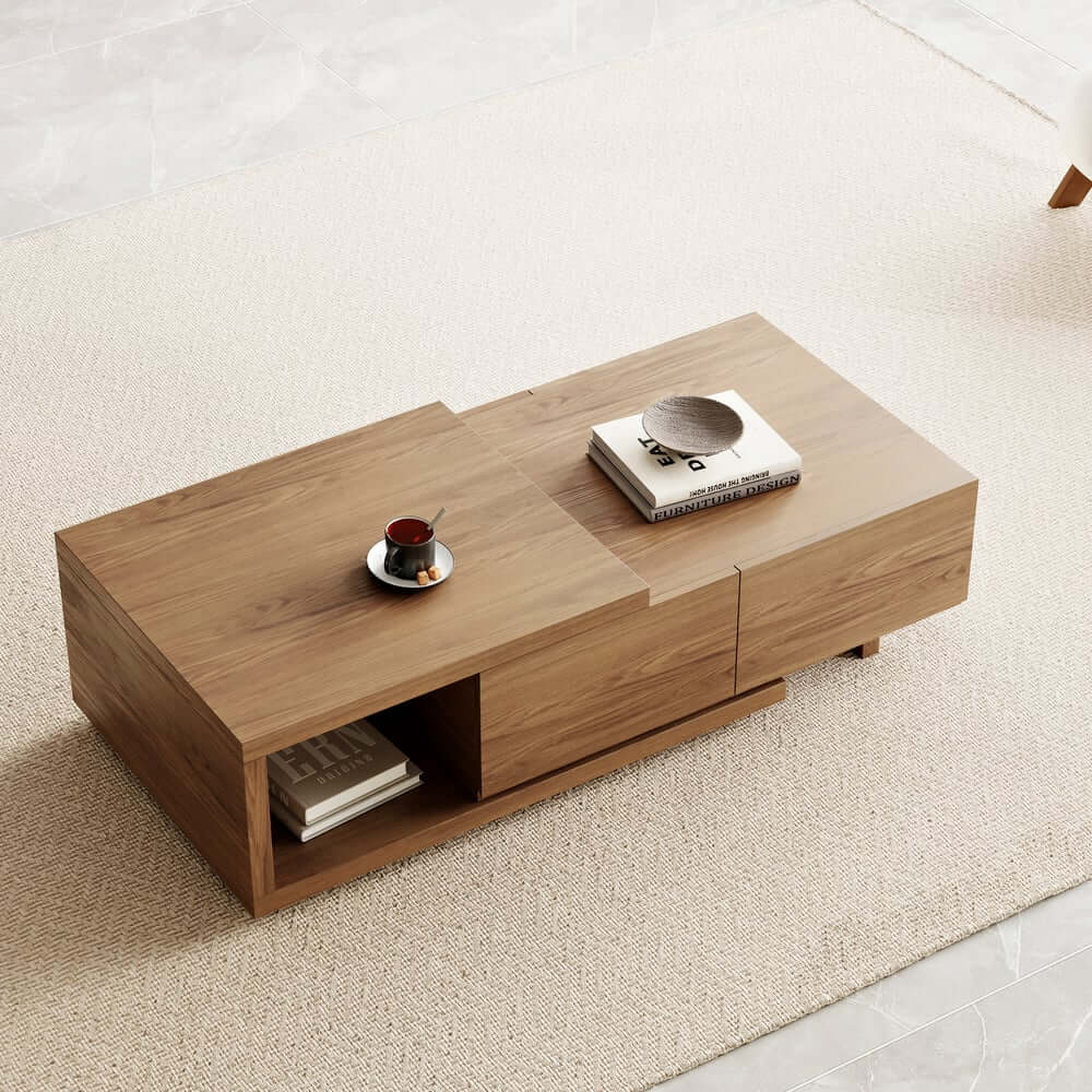 Modern Engineered Wood Coffee Table With Drawers