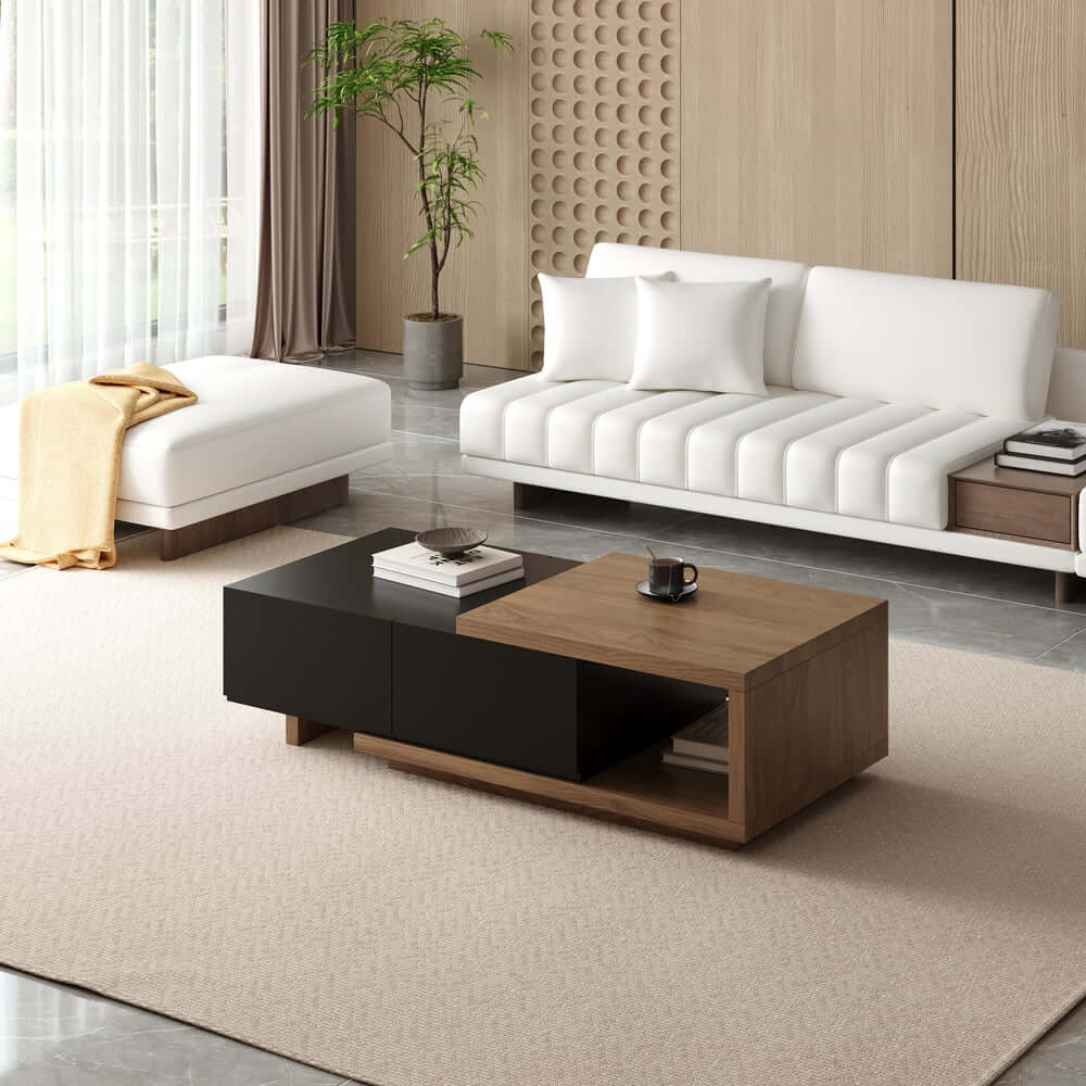 Modern Engineered Wood Coffee Table With Drawers