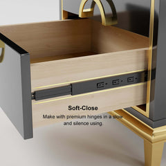Modern Engineered Wood Nightstand With 2 Drawers