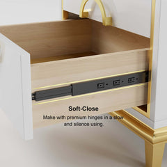 Modern Engineered Wood Nightstand With 2 Drawers
