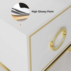 Modern Engineered Wood Nightstand With 2 Drawers