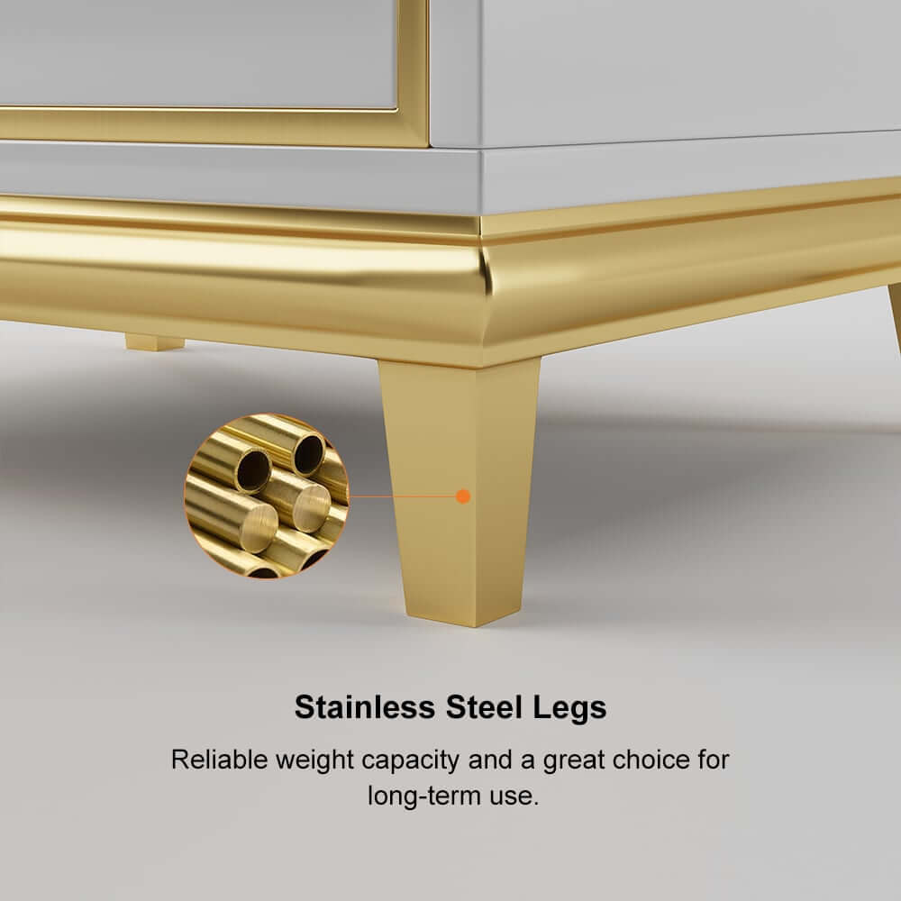 Modern Engineered Wood Nightstand With 2 Drawers