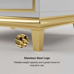 Modern Engineered Wood Nightstand With 2 Drawers