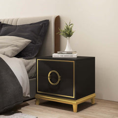 Modern Engineered Wood Nightstand With 2 Drawers