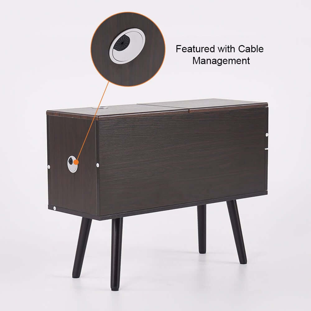 Modern Engineered Wood Side Table With Storage Drawers