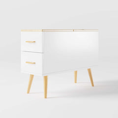 Modern Engineered Wood Side Table With Storage Drawers