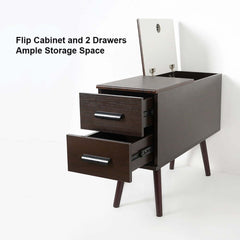 Modern Engineered Wood Side Table With Storage Drawers