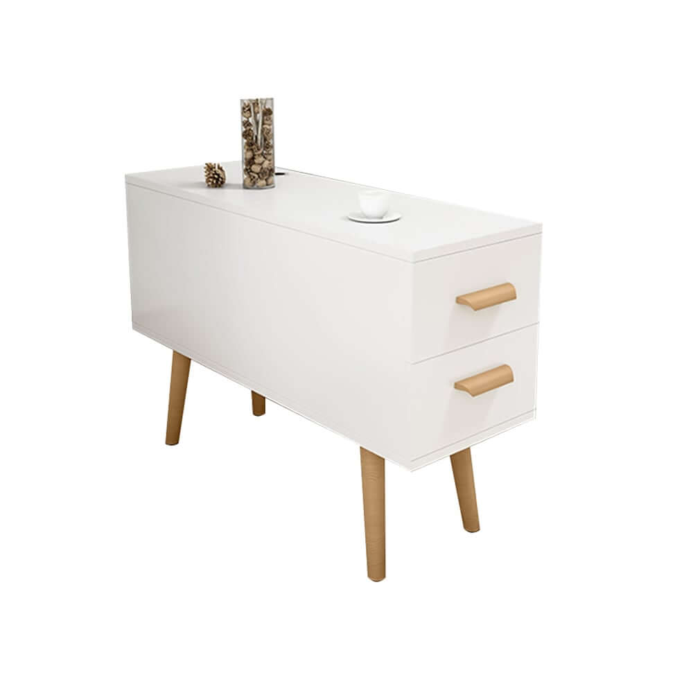 Modern Engineered Wood Side Table With Storage Drawers
