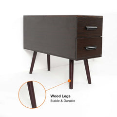 Modern Engineered Wood Side Table With Storage Drawers