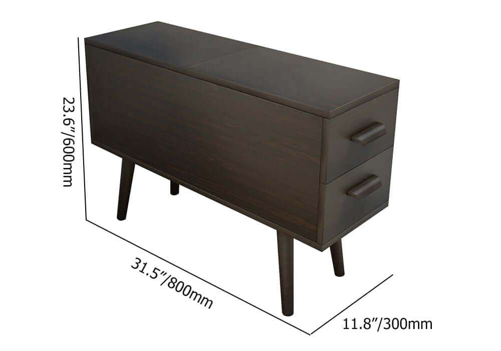 Modern Engineered Wood Side Table With Storage Drawers Dimensions