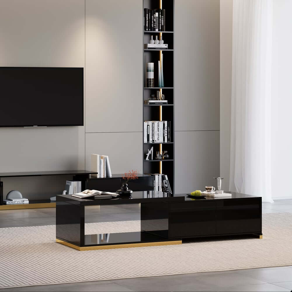 Modern Engineered Wood TV Stand & Coffee Table Set