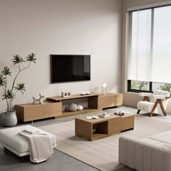 Modern Engineered Wood TV Stand & Coffee Table Set