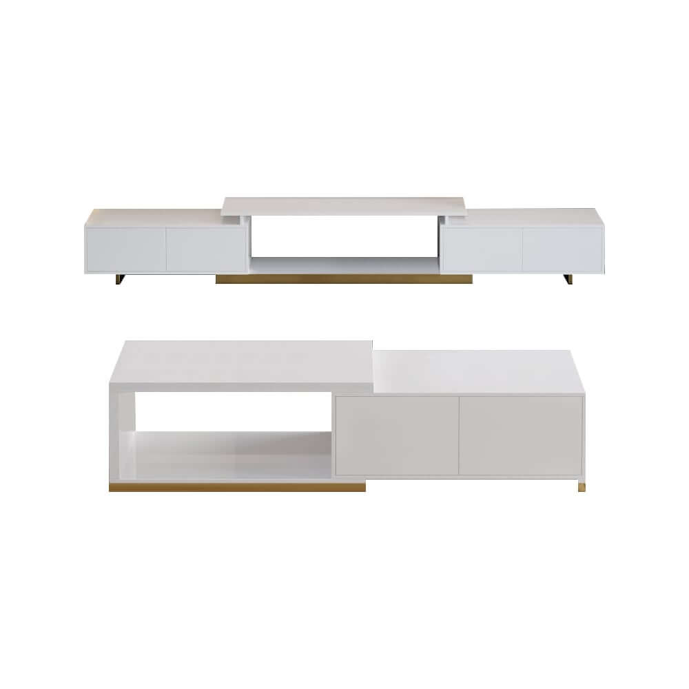 Modern Engineered Wood TV Stand & Coffee Table Set