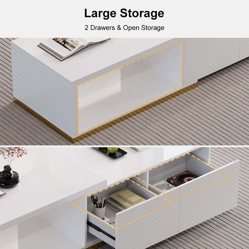 Modern Engineered Wood TV Stand & Coffee Table Set