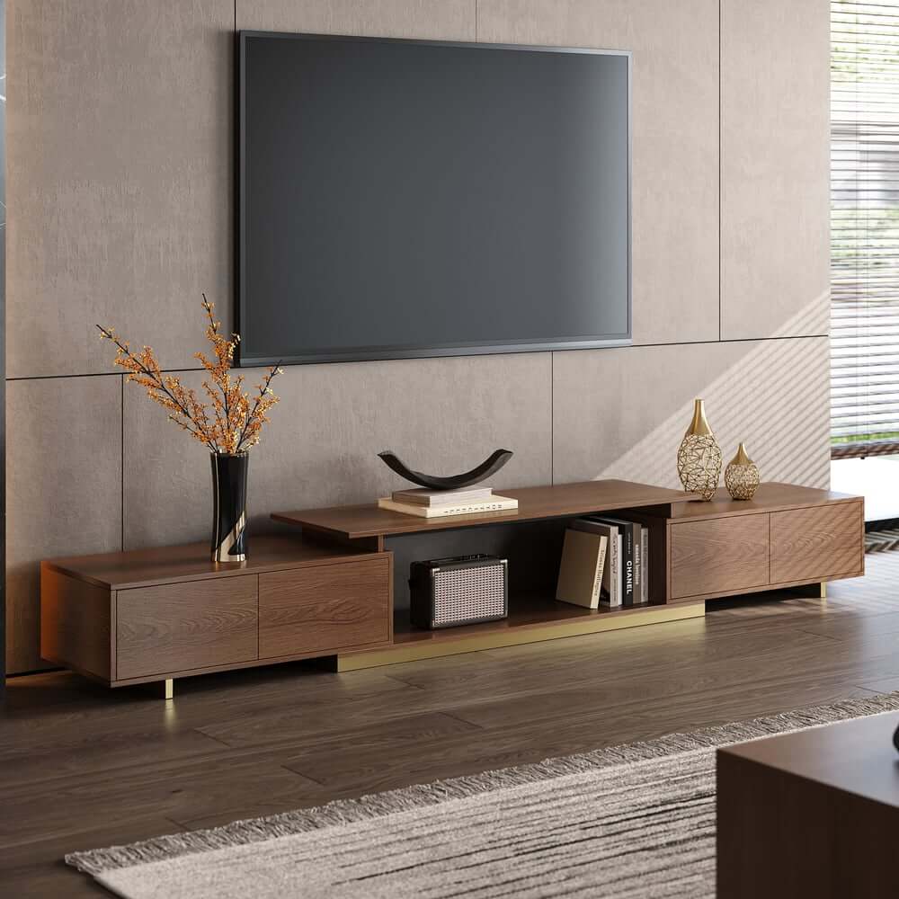 Modern Engineered Wood TV Stand & Coffee Table Set
